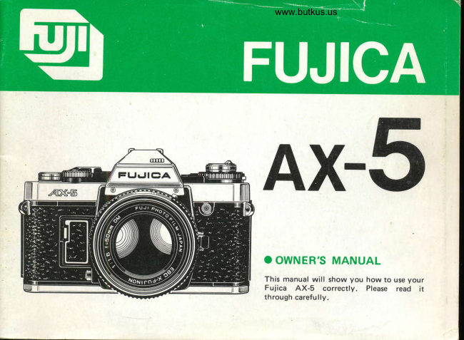 Fujica AX-5 direct manual cover