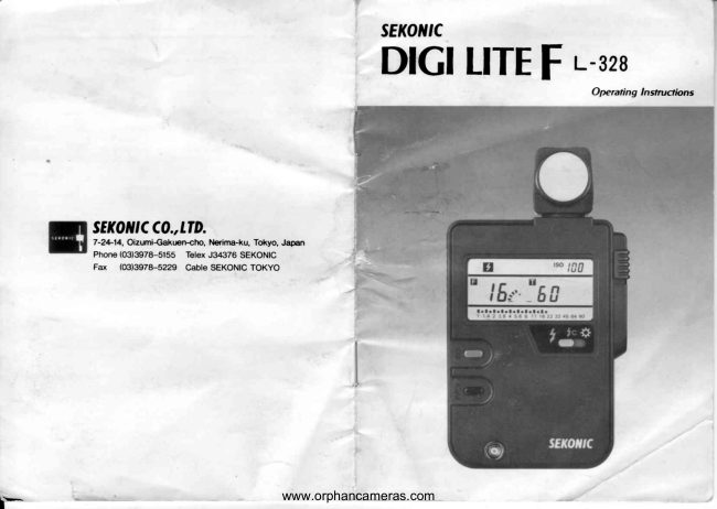 Sekonic Digi Lite F manual cover