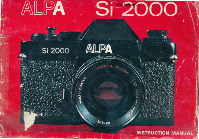 Alpa Si 2000 manual cover