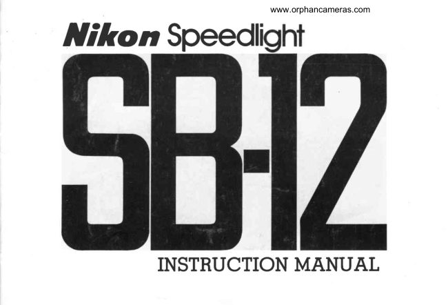 Nikon SB-12 manual cover