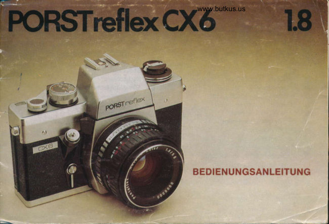 Porst Reflex CX6 manual cover