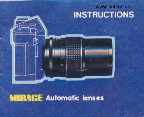 Mirage Auto Lenses manual cover
