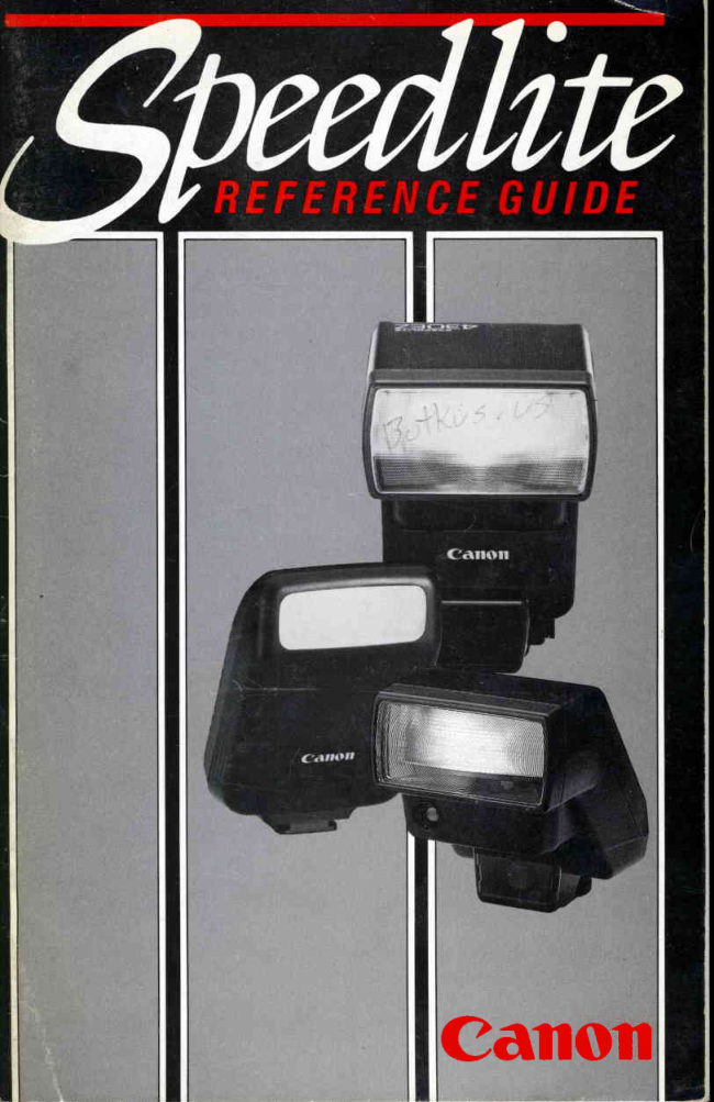 Canon Speedlite Reference Guide manual cover