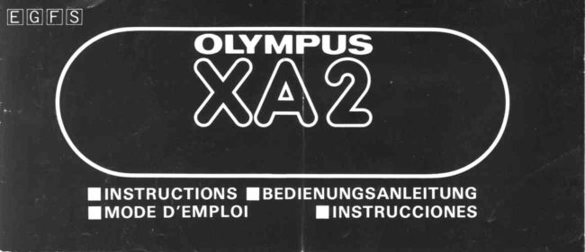 Olympus XA2 manual cover