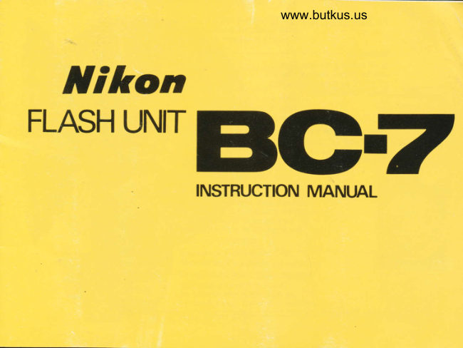 Nikon BC-7 Flashbulb manual cover