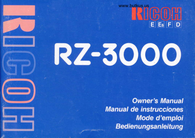 Ricoh RZ-3000 Ricoh RZ-3000 - - Direct manual cover