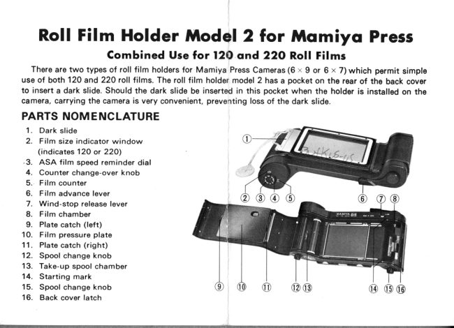 Mamiya MODEL 2 manual cover