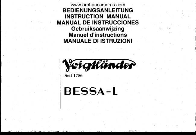 Voigtlander Bessa - L manual cover