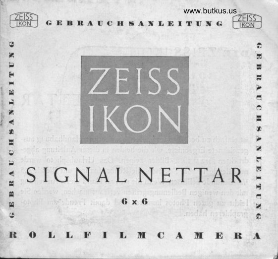 Zeiss Ikon Signal Nettar manual cover