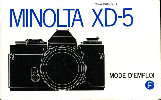 Minolta XD-5 manual cover