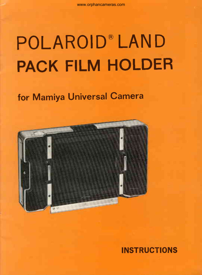 Mamiya Universal Polaroid Land Film Pack Holder manual cover