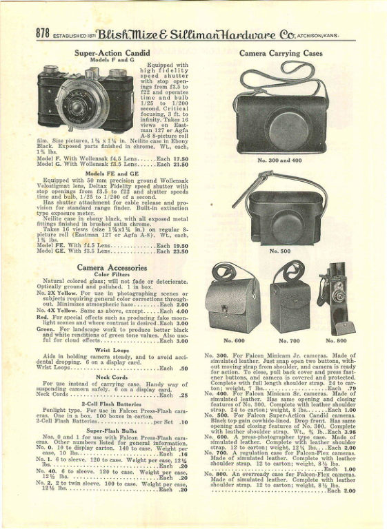 Falcon Super-Action Candid cameras — advertisements, part 4 manual cover