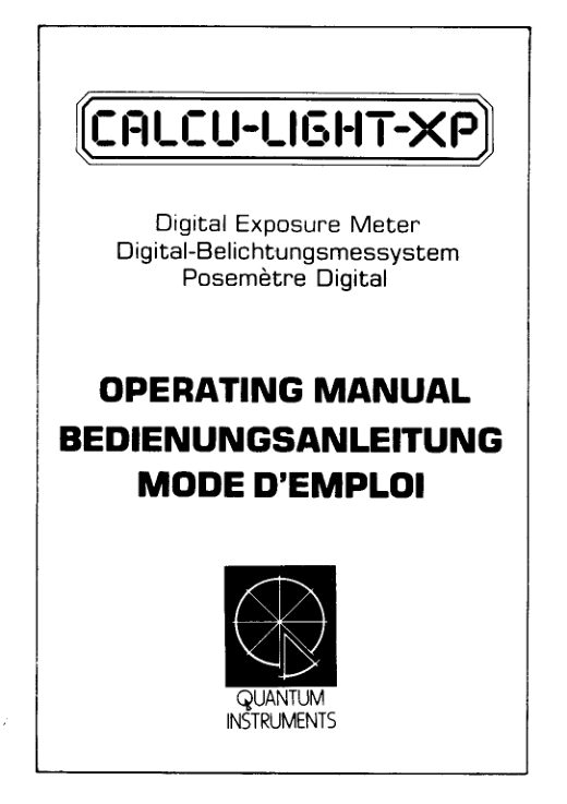 Calcu-light manual cover