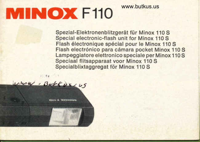 Minox F110 flash manual cover