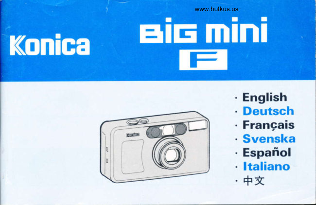 Konica Big Mini F manual cover