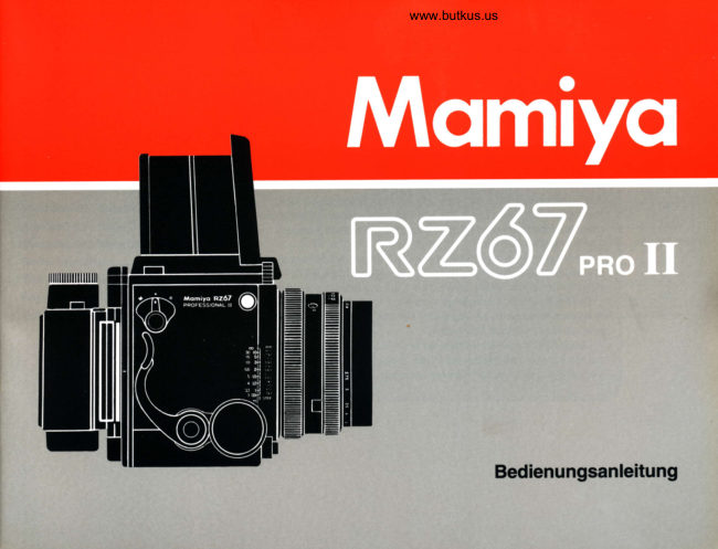 Mamiya RZ67 Pro II manual cover
