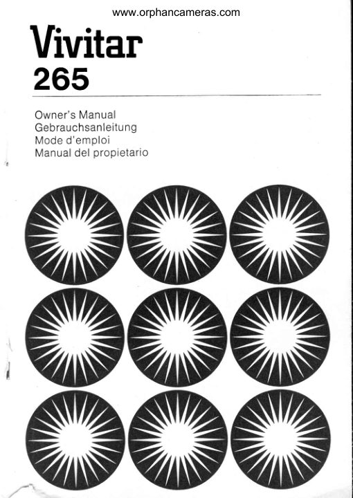 Vivitar 265 Flash manual cover