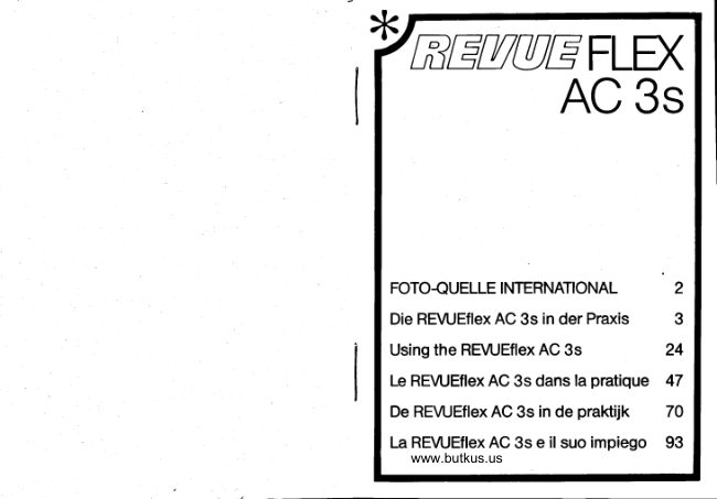 Revue Flex AC 3s TEXT ONLY manual cover