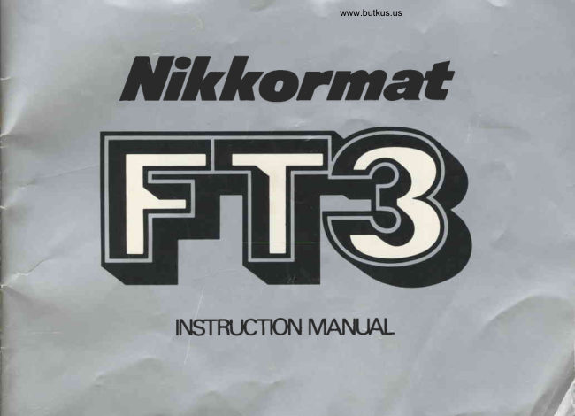 Nikon Nikkormat FT3 manual cover