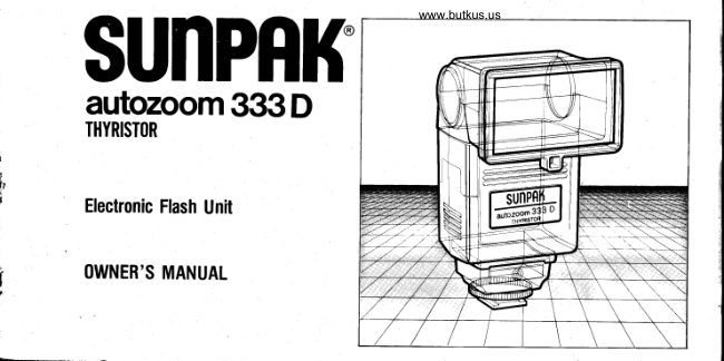 Sunpak autozoom 333D manual cover