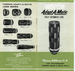 Tamron Adapt-A-Matic manual cover