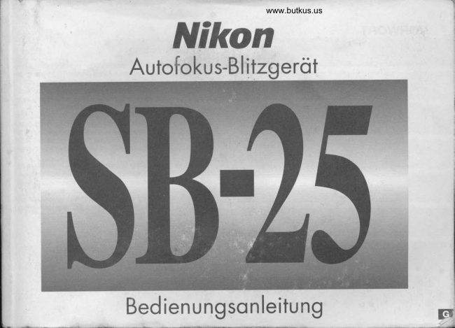 Nikon SB-25 manual cover
