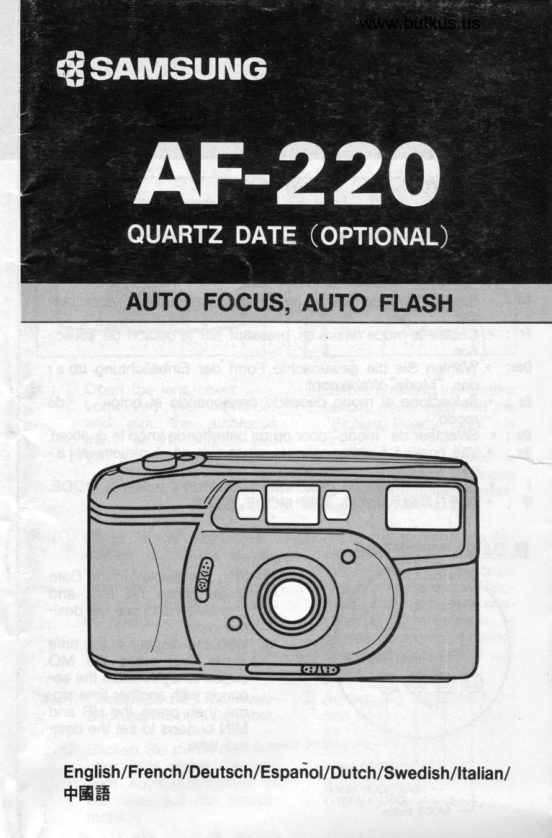 Samsung AF 220 manual cover
