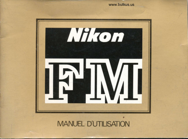 NIKON FM manual cover