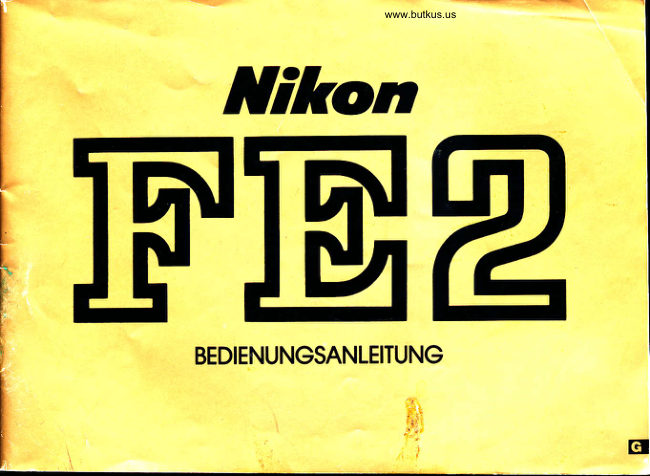 Nikon FE2 manual cover