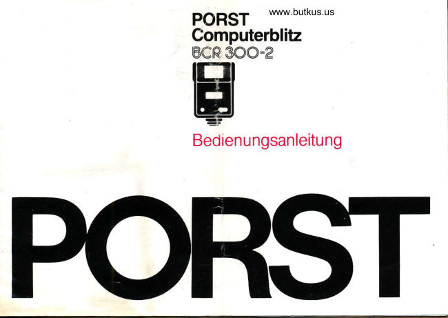 Porst BCR 300-2 manual cover