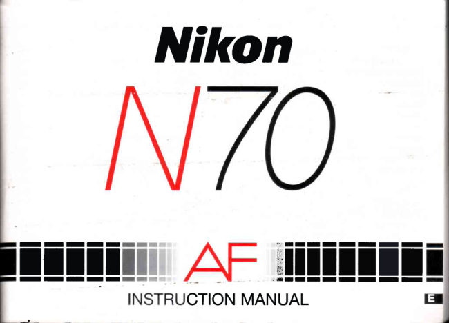 Nikon N70 AF manual cover