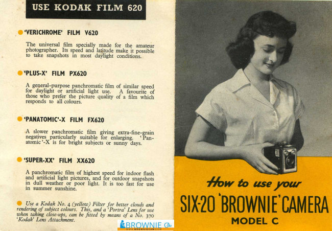 Kodak Six-20 Brownie model C Camera manual cover