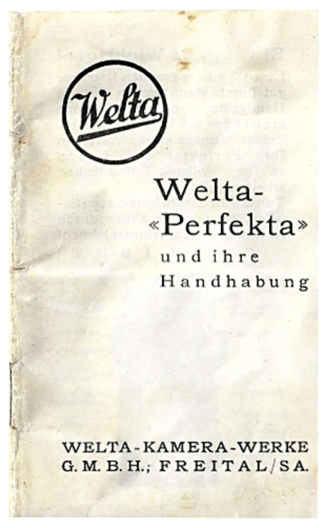 Welta Perfekta manual cover