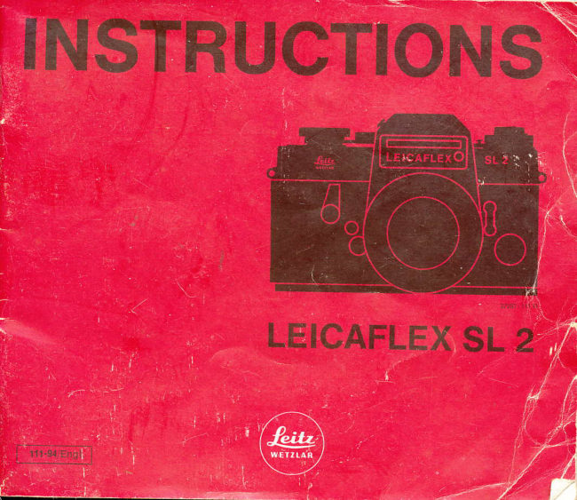 Leicaflex SL 2 manual cover