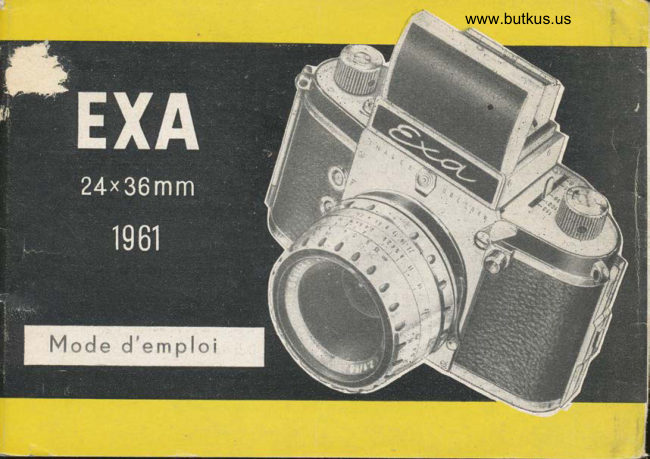 Exakta EXA manual cover