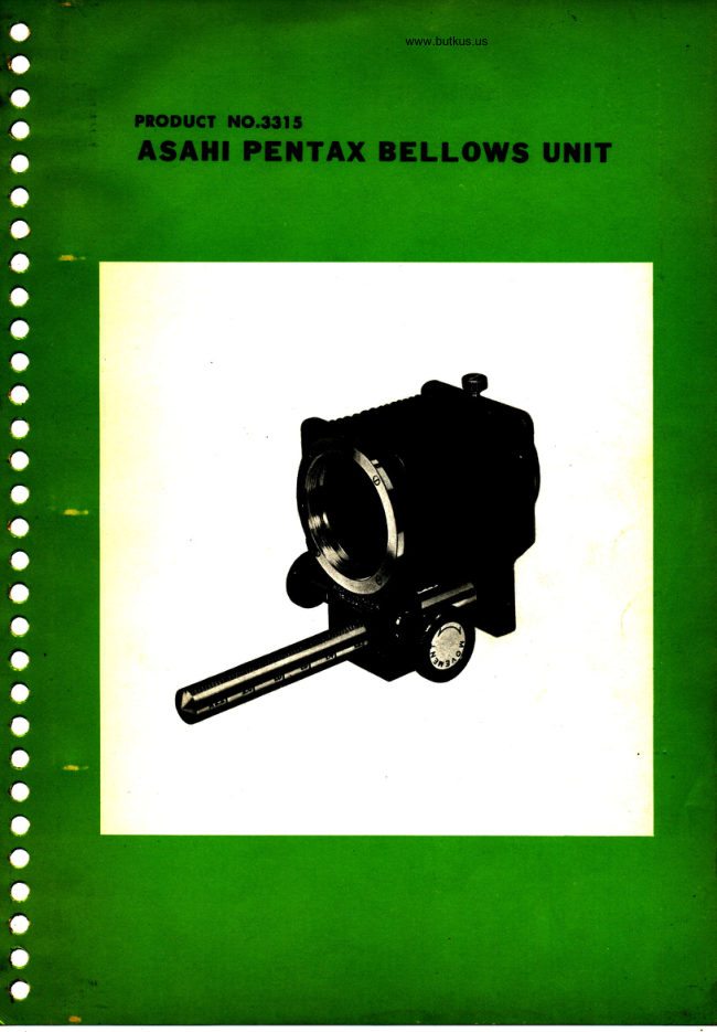 Asahi Pentax Bellows manual cover