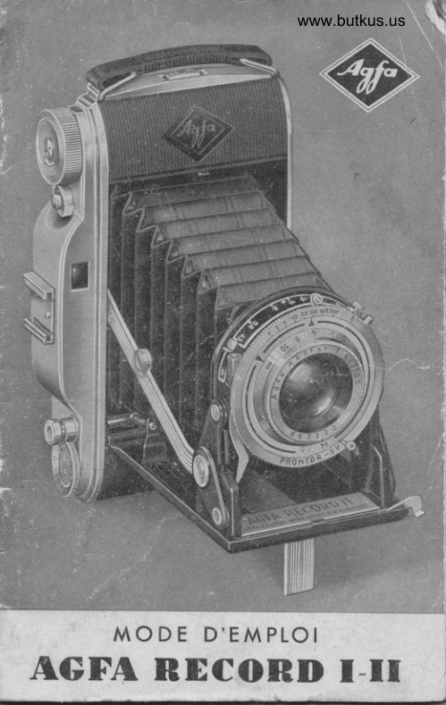 AGFA Record I and II manual cover