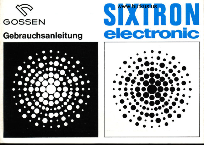 Gossen Sixtron Electronic manual cover