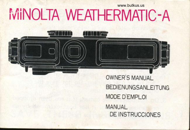 Minolta Weathermatic A Color manual cover