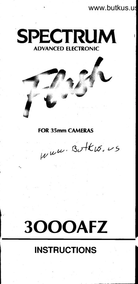 Spectrum 3000AFZ Bounce Flash manual cover