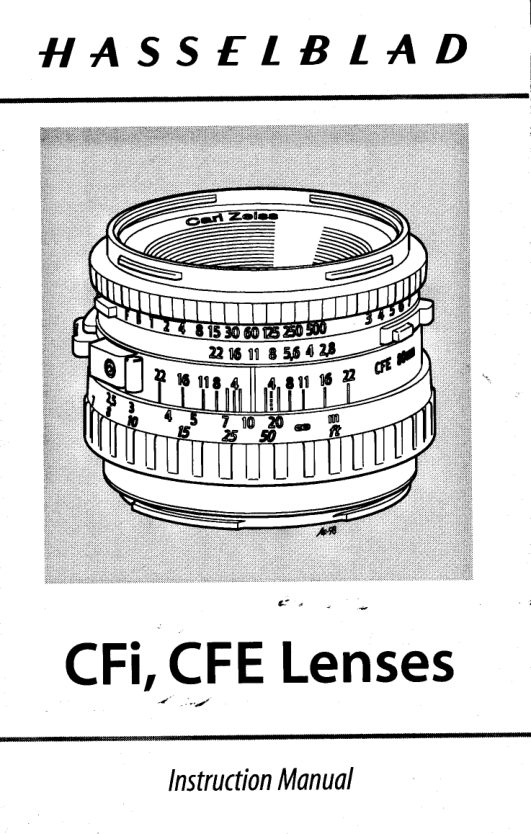Hasselblad CFi / CFE Lenses manual cover
