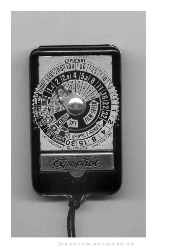 Expophot Exposure Meter manual cover