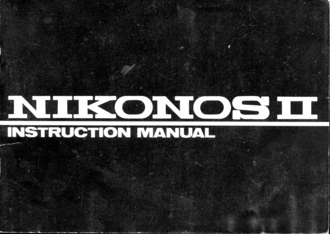 Nikonos II color - single page manual cover