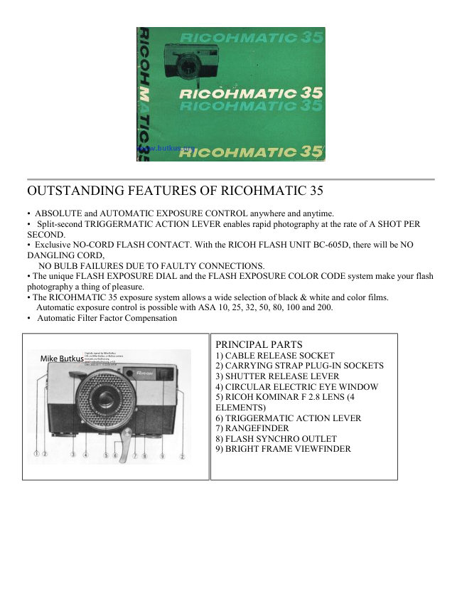 Ricohmatic 35 manual cover