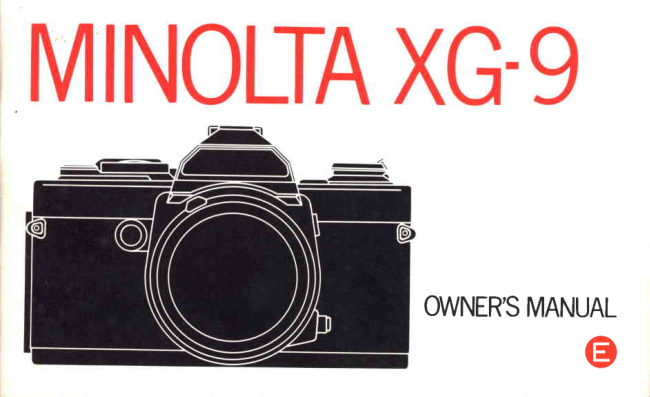 Minolta XG-9 / Minolta XG-S manual cover