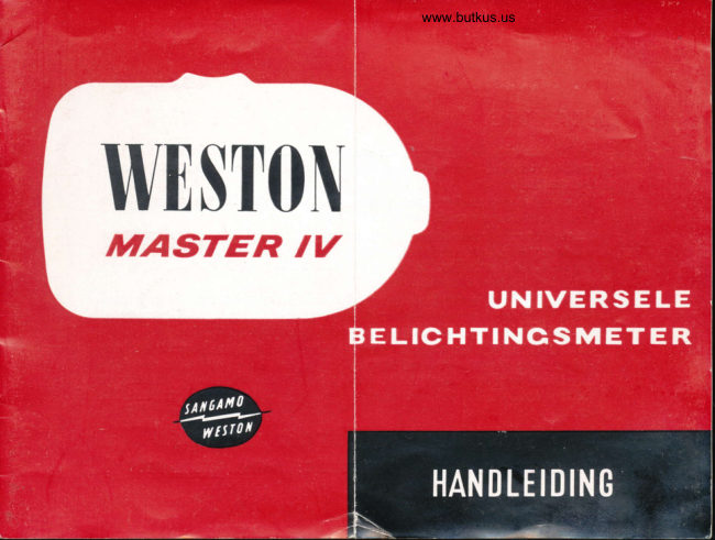 Weston Master IV Handleiding manual cover