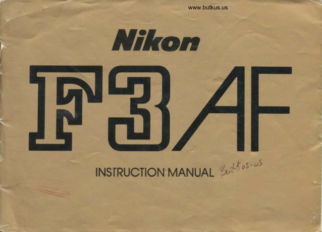 Nikon F3 AF manual cover