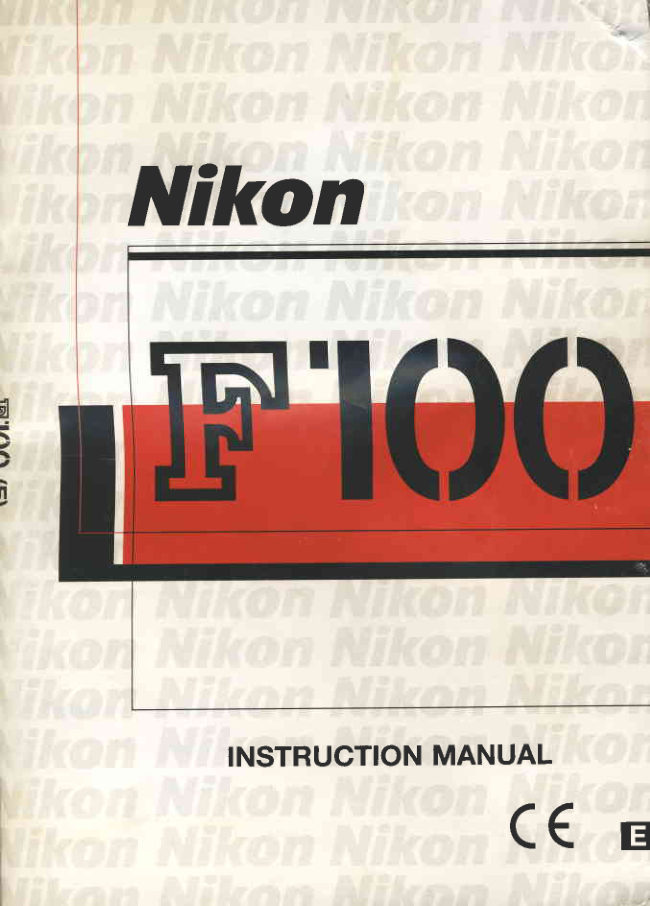 Nikon F100 manual cover