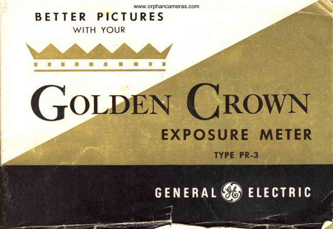 GE Golden Crown PR-3 Exposure Meter manual cover