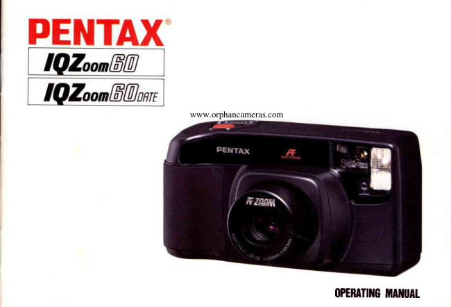 Pentax IQZoom 60 / IQZoom 60 date manual cover